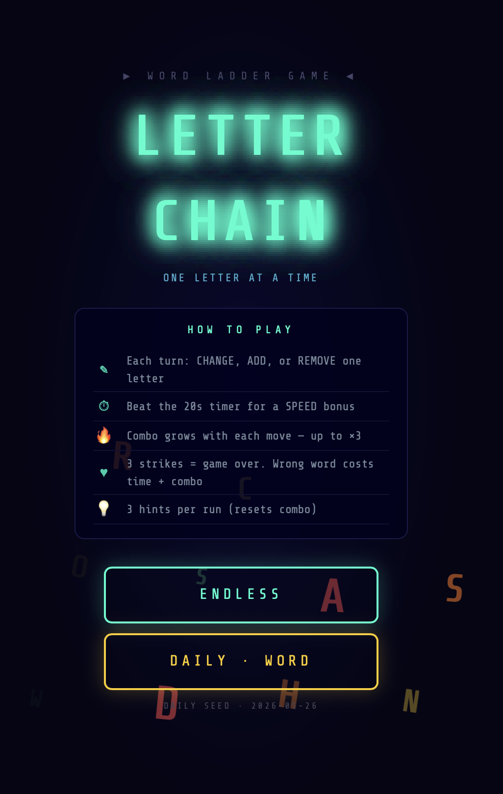 Letter Chain β word ladder game